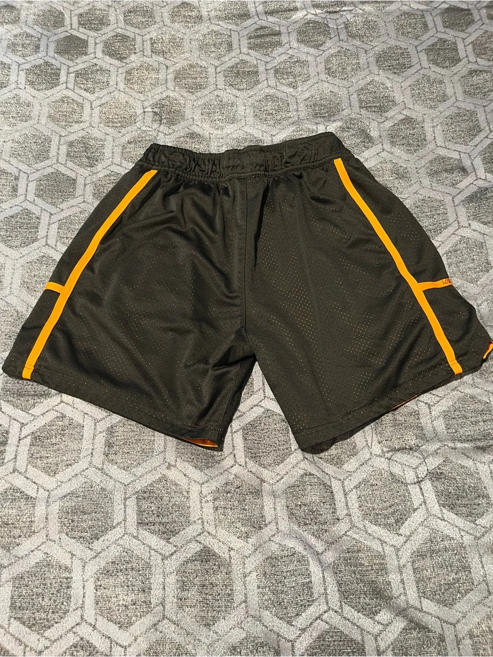 Black & Orange Athletic Mesh Men’s Shorts